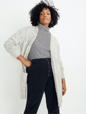 Madewell Donegal Kent Cardigan Sweater Speckled Wool Blend